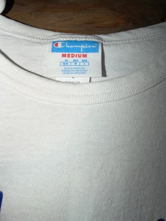 Champion Men's White Crewneck Logo T-Shirt Size-M - Picture 3 of 6